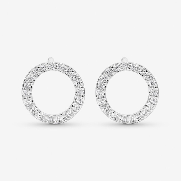 Michael Hill 925 Sterling Silver Circle Stud Earrings - Picture 3 of 8